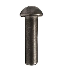 3/8" Dia X 1-1/4" Length Round Head Solid Steel Rivet, Plain Finish, (Pack of 1LB - Approximately 15 Pieces)