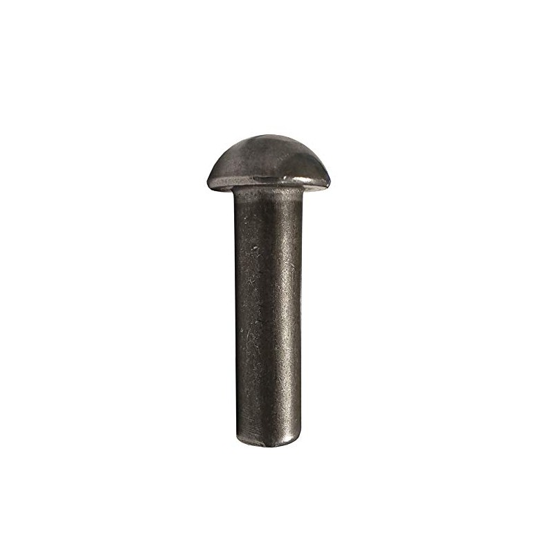 3/8" Dia X 1-1/4" Length Round Head Solid Steel Rivet,