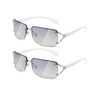 MASDUN Stylish Rimless Frameless Rectangle Sunglasses for Womens Surrounded designer