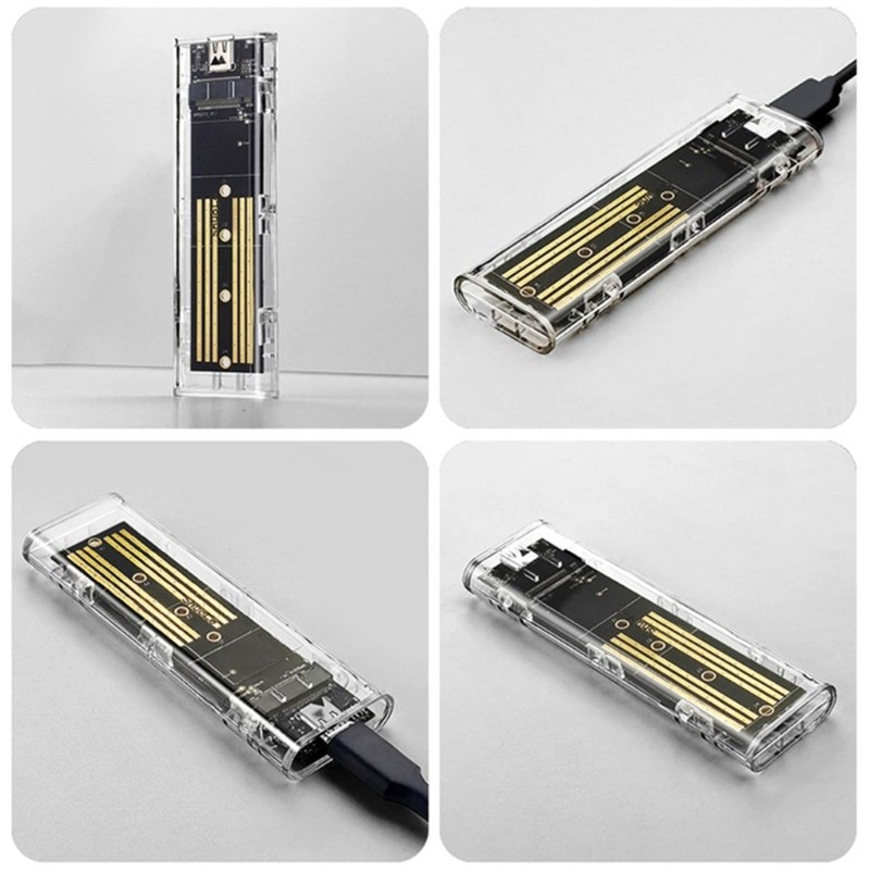 M.2 NVMe SATA SSD Enclosure NVMe to USB C 3.1