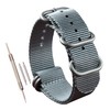 23mm Grey Nylon Watch Strap Band Replacement Men's Nylon Bracelet