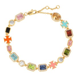 Solstice Gemstone Anklet - Stone Colors: Gold, Size: Plus (9in + 4in adjuster)