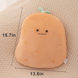 MEAJOIN Potato Throw Pillows Decorative 15.8 inch Cute Soft Vegetable Hugging Pillow Stuffed Food Soft Plush Cushion Décor for Birthdays Gifts Home Decor (Yellow)