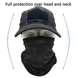 ehsbuy Camo Hats for Men with Cooling Neck Gaiters Baseball Caps Face Scarf Mask Army Tactical Military Hat Neck Tube Snoods for Running Hunting Camping Cycling Fishing Outdoor Sports, Black python camo, Einheitsgröße