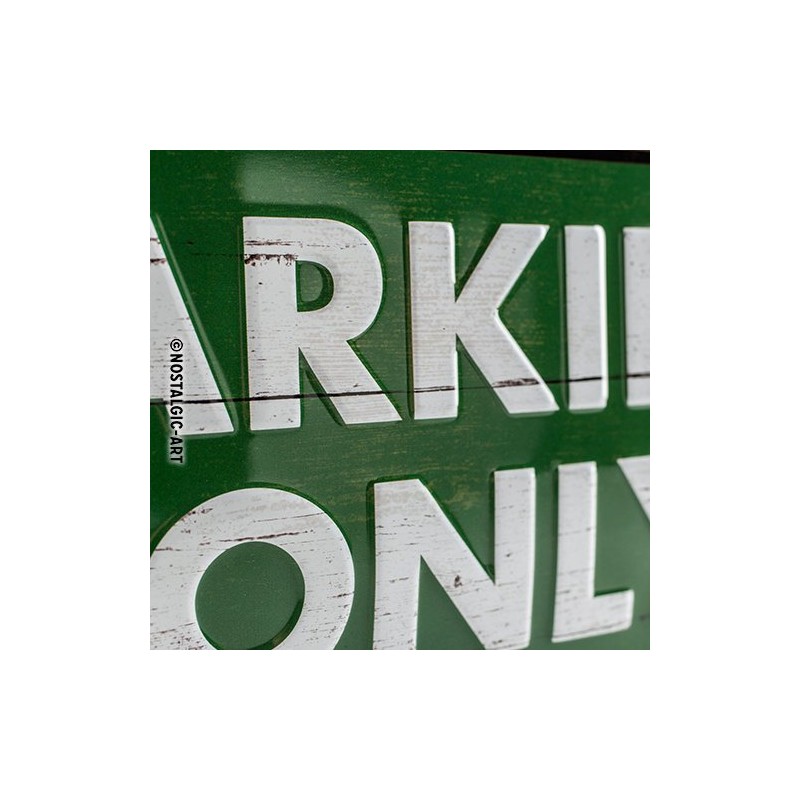 John Deere Parking Only Embossed Metal Sign 300mm x 200mm