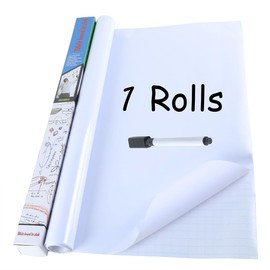 Whiteboard Sticker for Wall, Peel and Stick White Board Wallpaper, Dry Erase Contact Pape Self-Adhesive for School, Office and Home, 17.5 x 78.7 Inches, 1 Rolls