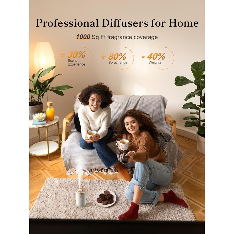 Ceeniu waterless diffusers for Home, Ultrasonic Atomization, Quiet Design, 1000