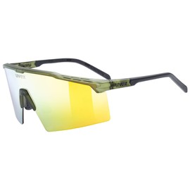 Uvex flowline - occhiali sportivi per adulti - 100% protezione UVA, B, C - privo di appannamenti - olive matt/mir.gold - one size