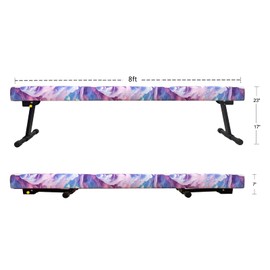 Peakpath 8FT Adjustable&Foldable Gymnastics Balance Beam,Home Gym Equipment,Easy Assembling and Storage,No Tool Require,for Kids Children Girls Training (CLOUDYPURPLE, 8FT)