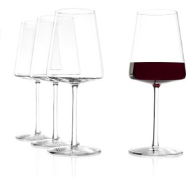 Stölzle Lausitz Red Wine Glasses 4 Set (Power). Dishwasher Safe, Lead-Free Crystal Glasses (17.5Fl oz). Durable Crystal Wine Glasses - Genuine Stölzle