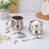 RAMFIYN 2 pack 12oz Stainless Steel Sugar Bowl Decorative Silver