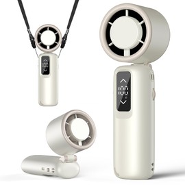 Portable Handheld Turbo Fan, 1-100 Gear Wind, Battery Operated, Up to 23 Working Hours, 3 IN 1 Personal Fan with Air Turbo Tech, Cooling Essentials for Indoor/Outdoor(White)