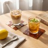 Queekay Brown and Beige Checkered Coaster Set of 6 for