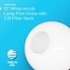 KastLite 10" White Acrylic Lamp Post Globe | Smooth Textured