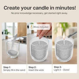 comforder Unscented Candle Sand with Wicks, Pearled Candle, Wax Granules, 14oz Sand Wax Granules + 4 Wicks (Lavender)