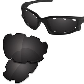 Saucer Premium Replacement Lenses for Oakley Split Jacket Vented OO9099 Sunglasses, High Defense - Carbon Black Polarised