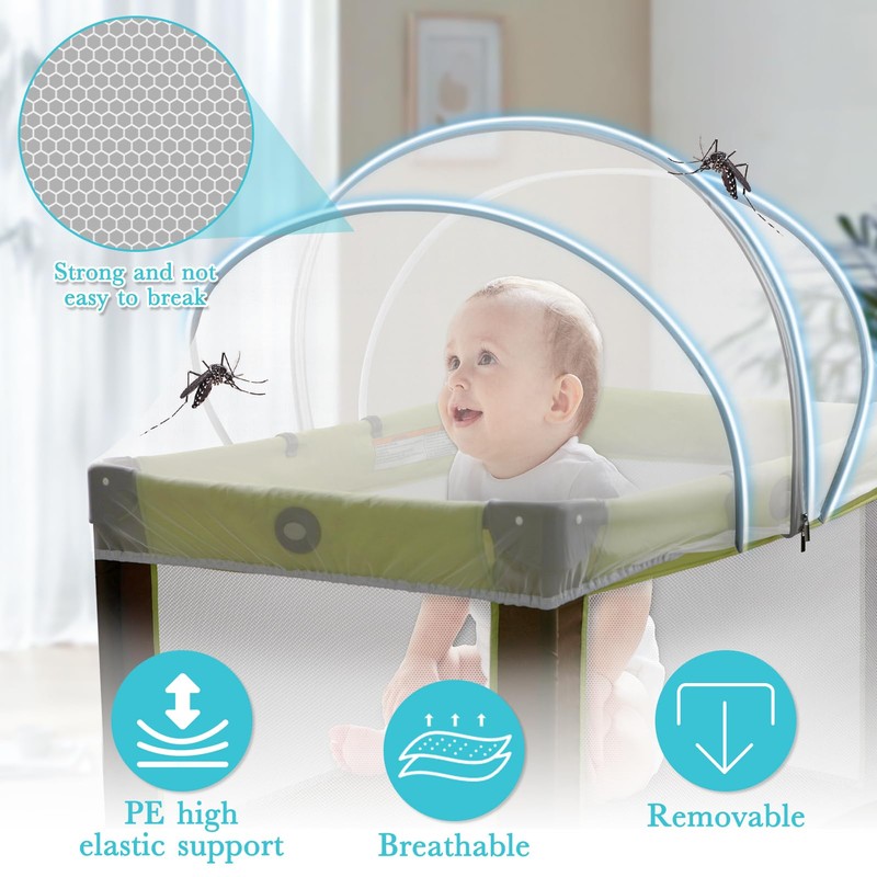 jiangcha Pack N Play Tent Cover - Bassinet Cover for