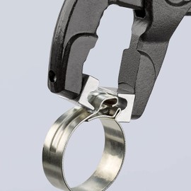 KNIPEX Hose Clamp Pliers for Click Clamps with Non-Slip Plastic Coated Grey Atramentized 250 mm 85 51 250 C SB