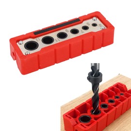Candeon Drill Guide Jig, Portable Drilling Guide Drilling Aid, 3/5/7/9/11/13mm Drill Guide Block Professional Locator Doweling Jig, HSS Drill Block for Precise Straight Drilling on Surfaces