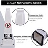 OrangeStar 3-Pack 28" No Parking Cones, Large 4-Sided Traffic Cones