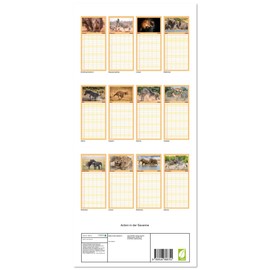 Familienplaner 2026 - Action in der Savanne mit 5 Spalten (Wandkalender, 21 cm x 45 cm), CALVENDO: Afrikas Tiere in voller Aktion (CALVENDO Tiere)