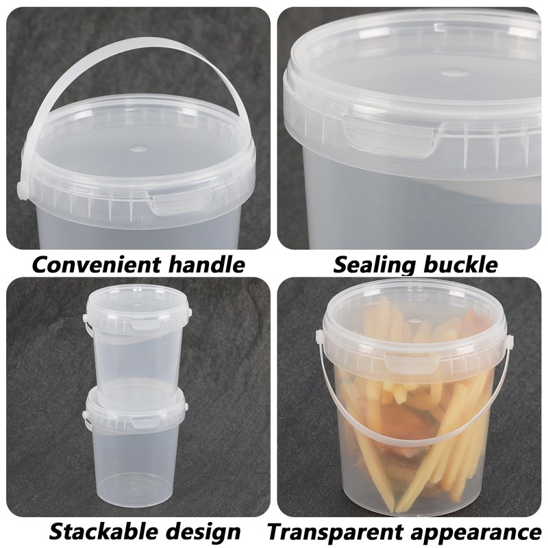 Yesdate 10 Pack 27 oz Round Deli Containers with Lids,