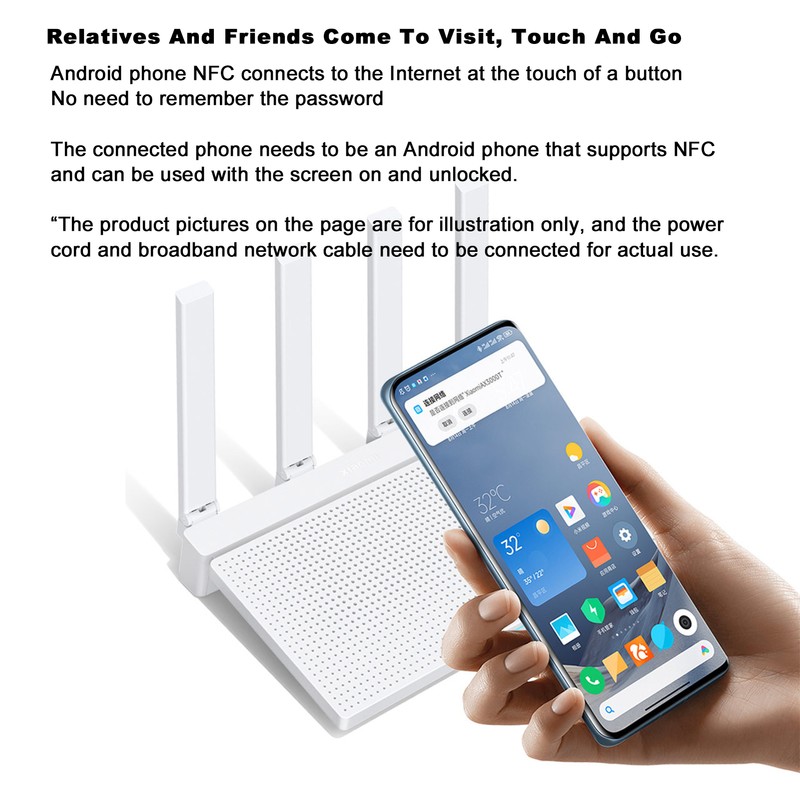 Wifi Router Wifi 6 WAN LAN LED NFC Connection for