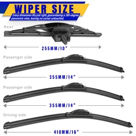 4 wipers Replacement for 2007-2014 Toyota FJ Cruiser, Windshield Wiper Blades Original Equipment Replacement - 16"/14"/14"/10" (Set of 4) U/J HOOK