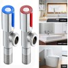 Set of 2 Stainless Steel Angle Valve Sink Wall Connection