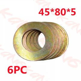 Unbranded 6pc 45mmx80mmx5mm Bucket Pin Shim Iron Excavator Skid Steer