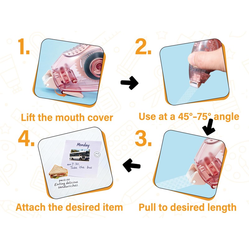 Btwescola Double Sided Tape Roller - 4 Pack Scrapbook Glue
