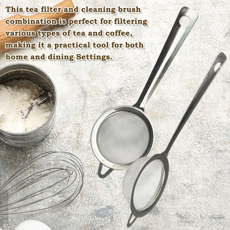 2-Piece Stainless Steel Tea Infuser Set with Fine Mesh -