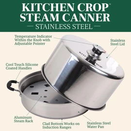 Kitchen Crop Steam Canner with Temperature Indicator (Stainless Steel Steam Canner)
