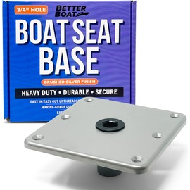 Boat Seat Pedestal Base Plate, 7" x 7", Aluminum Seat Mount for Jon or Fishing Boats, Compatible with Threaded and Unthreaded Posts, Swivel Boat Chair Base