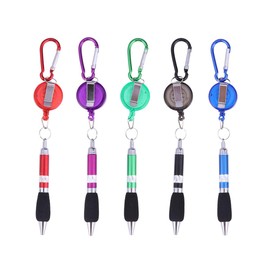 Keychain 3-in-1 Handy Retractable Badge Reel Pen Belt Clip - 5 pcs