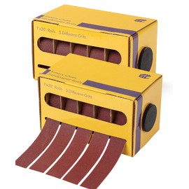 Bates- Emery Cloth Roll, 1" x 20 FT, 10 Grits, 60/80/120/150/180/240/320/360/400/600 Grit, Abrasive Sandpaper Roll of Sandpaper Set with Dispenser, Emery Cloth for Metal, Wood, Polishing