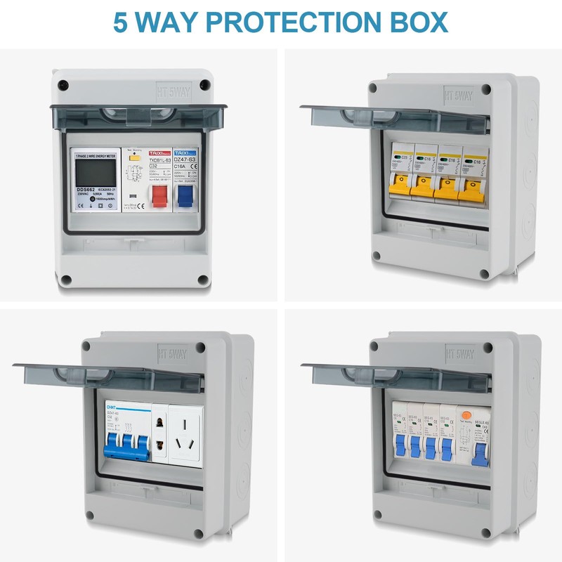SYIZYEN 5 Way Circuit Breaker Box, IP65 Distribution Protection Box