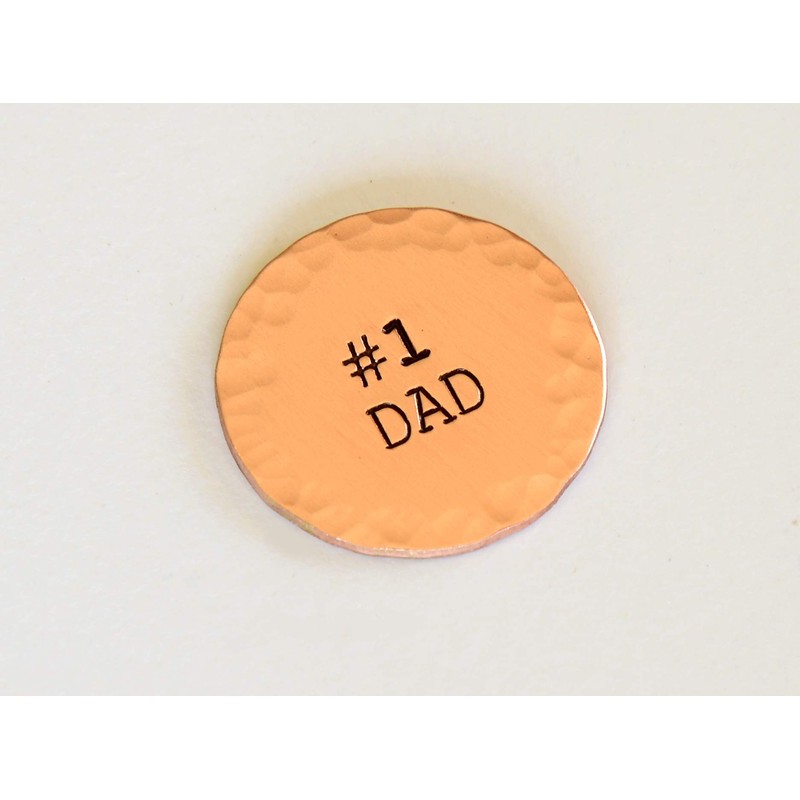Number One Dad Copper Golf Ball Marker