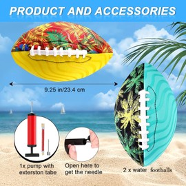 LNYSSQ Water Football Pool Beach Waterproof Football Strong Grip Water Toys Games Junior Games Ball for Pool,Beach and Backyard Blls 2P Size 9.25