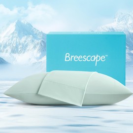 Breescape Cooling Pillow Cases Standard/Queen Size - BlendTek™ Dry & Cool Technology for Hot Sleepers and Night Sweats, Soft & Smooth Pillowcases for Hair & Skin Care, Set of 2, 20" x 30", Mint Green