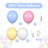 Pastel Balloons, 50pcs Pink Blue Yellow Balloons, Matte White Macaron