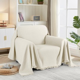 TAOCOCO Armchair Sofa Slipcover Thick Durable Couch Cover Blanket for Recliner Sofa 1 Cushion Washable Pet-Friendly Chair Couch Slipcovers Living Room Furniture Protector (71''x71'' Beige)