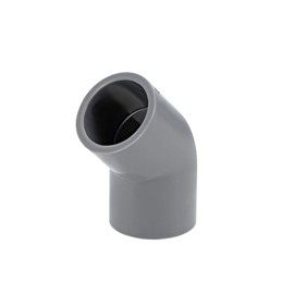 sourcing map PVC Pipe Fitting 45 Degree Elbow Gray 20mm Socket 5pcs