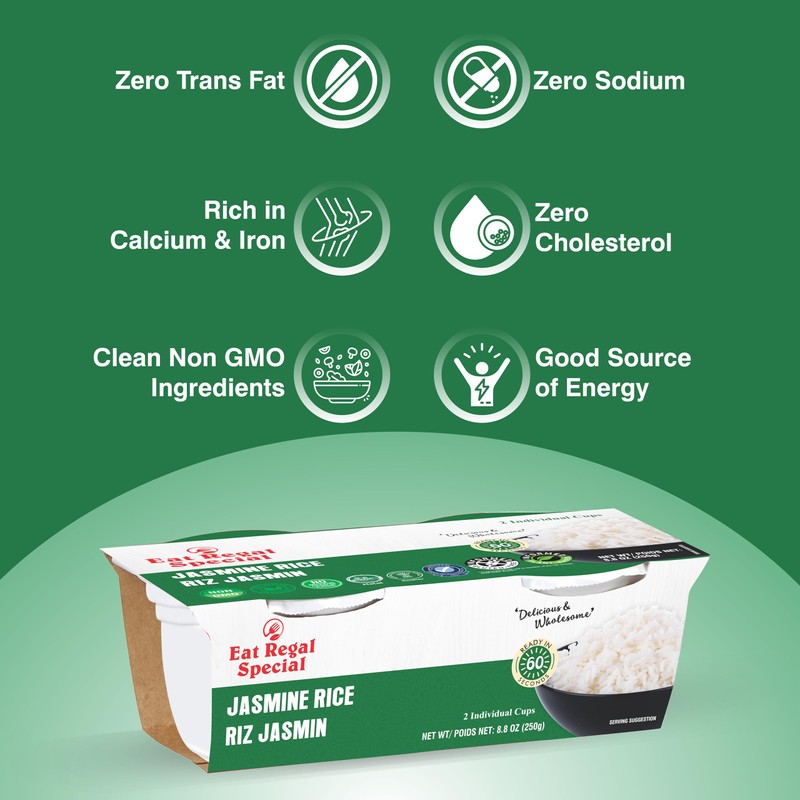 Eat Regal Jasmine Rice Cups, Delicately Fragrant & Always Fluffy,