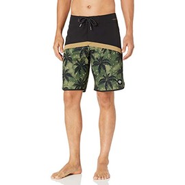 Quiksilver Men's Standard Crypt Scallop 20 Boardshort Swim Trunk, Black, 40