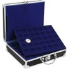 SAFE 9817 Aluminium Coin Case Black Includes 6 Royal Blue Trays for 180 Coins in Capsules 32 mm Ideal for 2 Euro Coins in Coin Capsules 21 x 7.8 x 25.6 cm