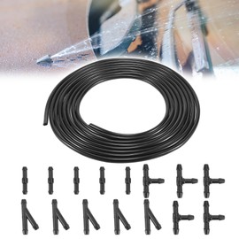 X AUTOHAUX Windscreen Washer Hose 5 m Car Windscreen Wiper Water Hose Repair Kit with 15 Pieces Hose Connector