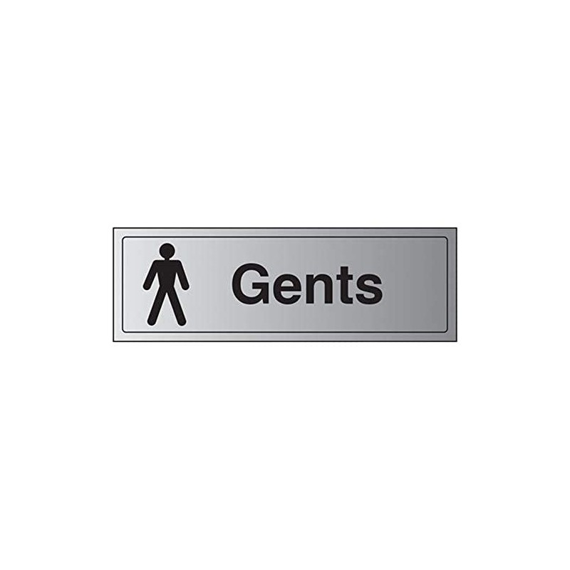 V Safety General Door-Gents Toilet Sign - 300mm x 100mm