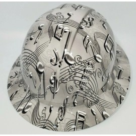 Pyramex New Full Brim Hard Hat Custom Hydro Dipped MUSIC NOTES. Free Shipping!