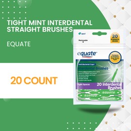 Ultra Tight Interdental Brushes for Tight Teeth Dental Picks for Plaque Removal Safe for Braces & Dental 20ct - Tight Mint Interdental Straight Brushes, Tight Bristles, 20 Count (01)